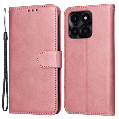 For Honor X6a 4G Case Calf Texture Wallet Stand PU Leather Cell Phone Cover