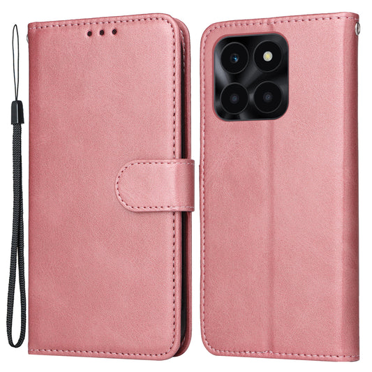 For Honor X6a 4G Case Calf Texture Wallet Stand PU Leather Cell Phone Cover