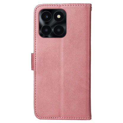For Honor X6a 4G Case Calf Texture Wallet Stand PU Leather Cell Phone Cover