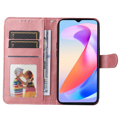 For Honor X6a 4G Case Calf Texture Wallet Stand PU Leather Cell Phone Cover