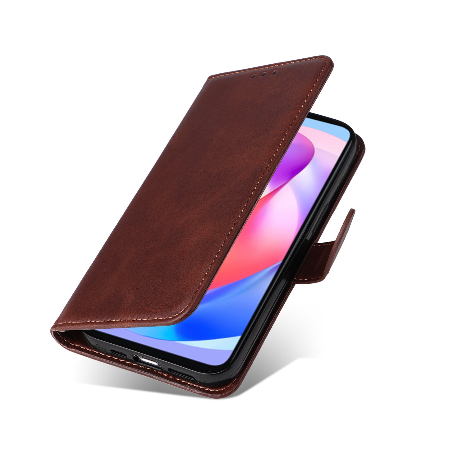 For Honor X6a 4G Case Calf Texture Wallet Stand PU Leather Cell Phone Cover