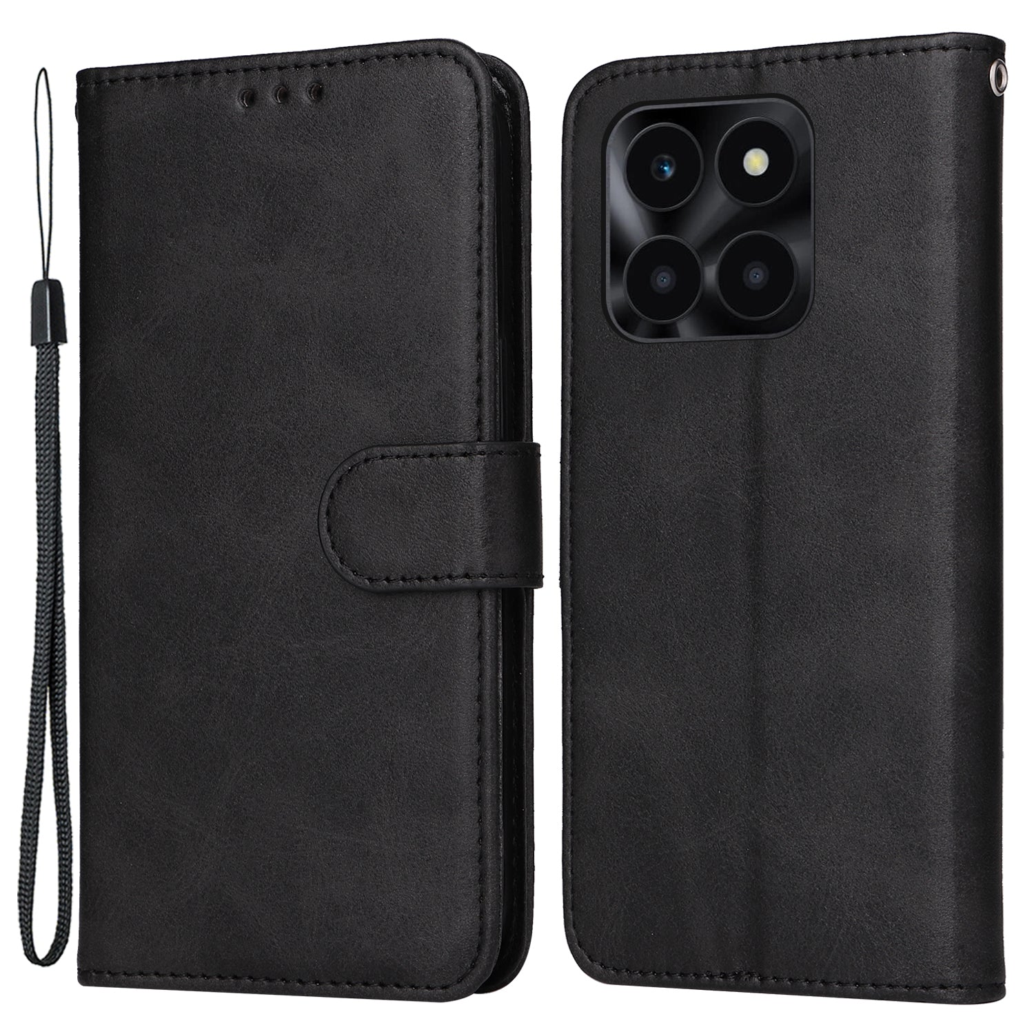 For Honor X6a 4G Case Calf Texture Wallet Stand PU Leather Cell Phone Cover