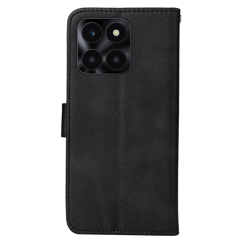 For Honor X6a 4G Case Calf Texture Wallet Stand PU Leather Cell Phone Cover
