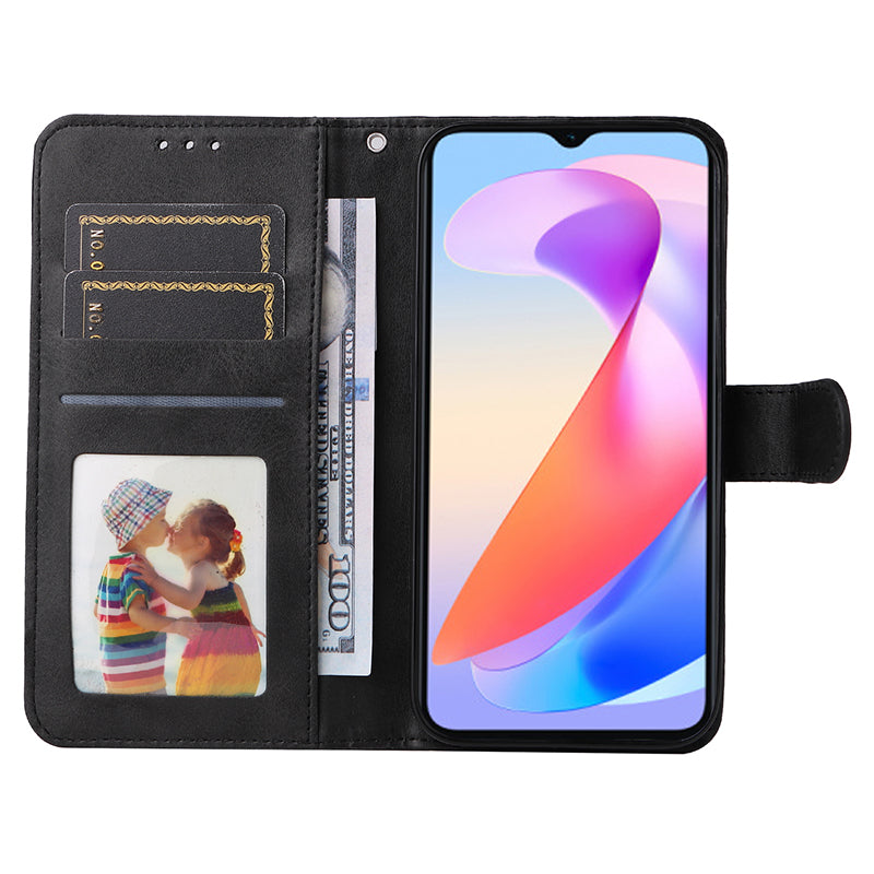 For Honor X6a 4G Case Calf Texture Wallet Stand PU Leather Cell Phone Cover