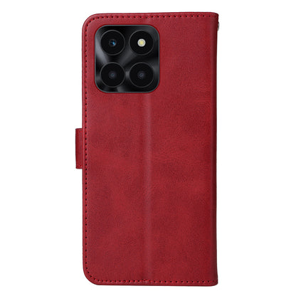 For Honor X6a 4G Case Calf Texture Wallet Stand PU Leather Cell Phone Cover