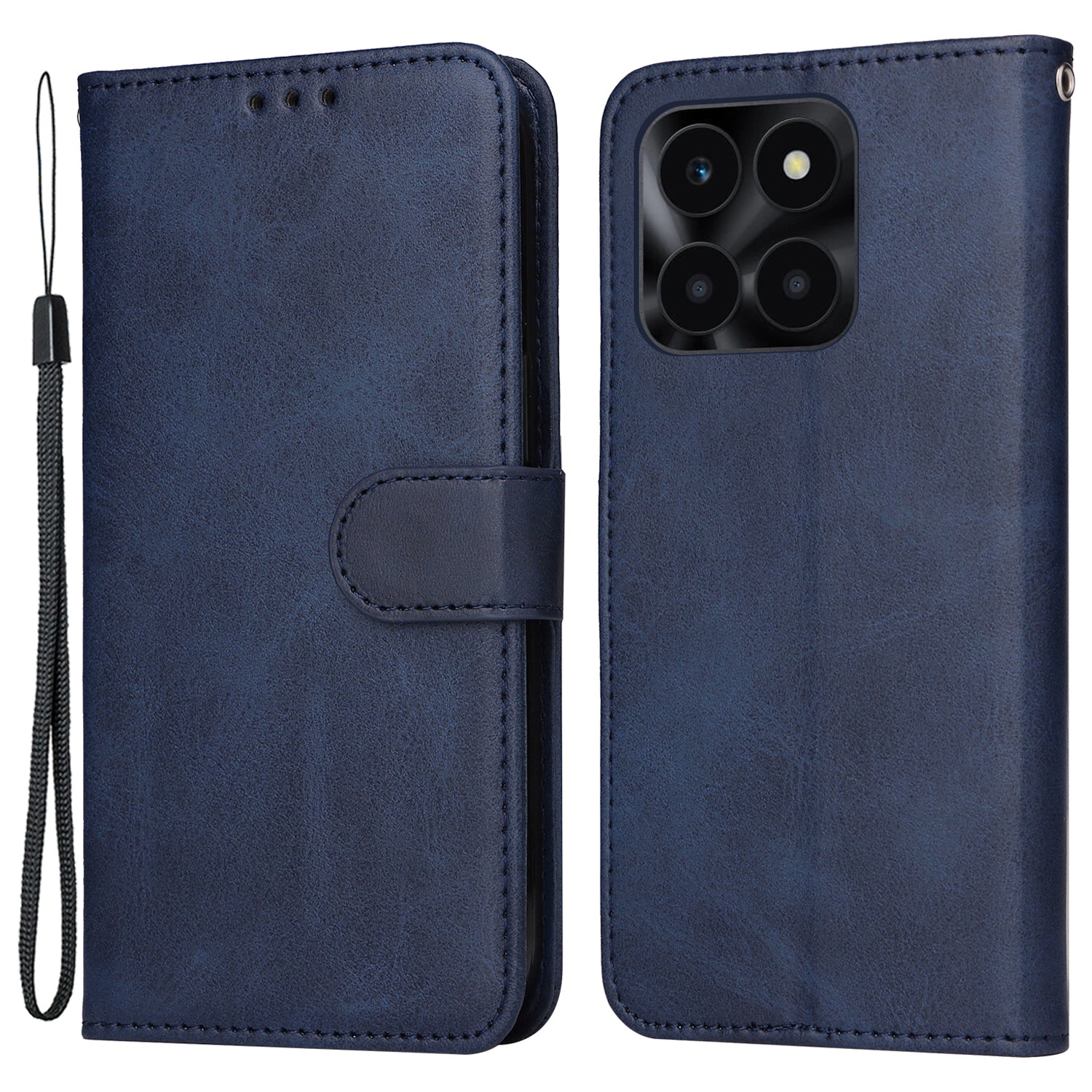 For Honor X6a 4G Case Calf Texture Wallet Stand PU Leather Cell Phone Cover