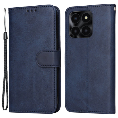 For Honor X6a 4G Case Calf Texture Wallet Stand PU Leather Cell Phone Cover