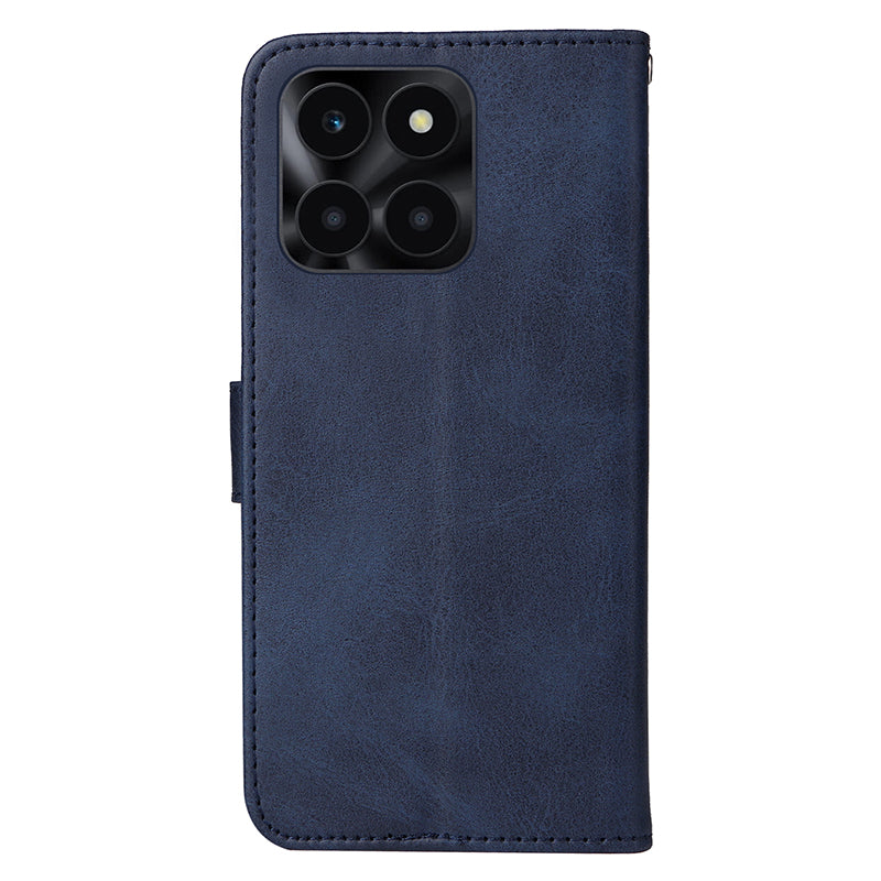 For Honor X6a 4G Case Calf Texture Wallet Stand PU Leather Cell Phone Cover