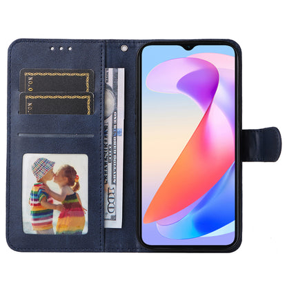 For Honor X6a 4G Case Calf Texture Wallet Stand PU Leather Cell Phone Cover