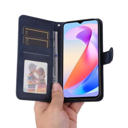 For Honor X6a 4G Case Calf Texture Wallet Stand PU Leather Cell Phone Cover