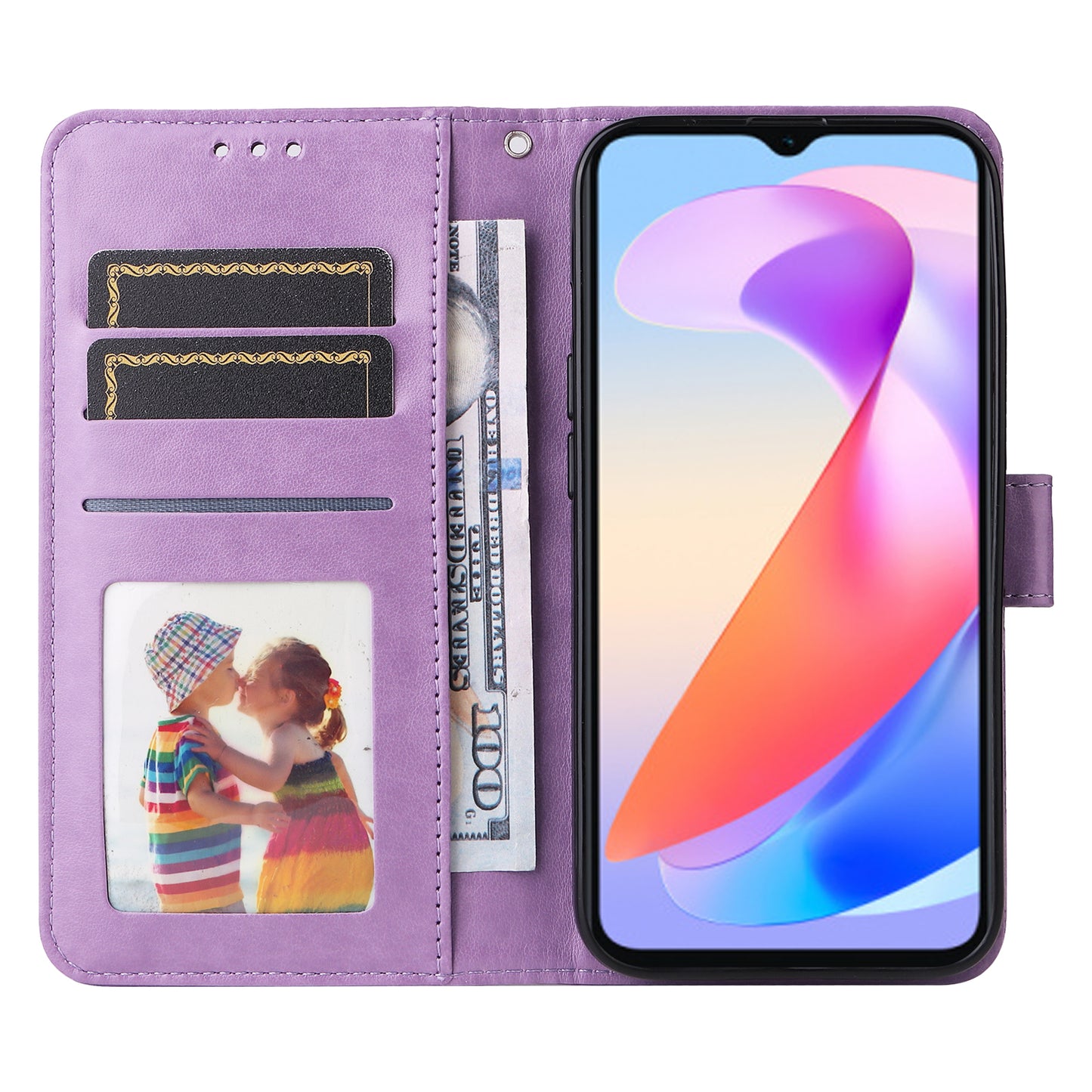 For Honor X6a 4G Case PU Leather Sunflower Imprinted Phone Cover Wallet Stand Shell