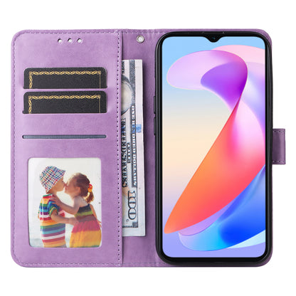 For Honor X6a 4G Case PU Leather Sunflower Imprinted Phone Cover Wallet Stand Shell