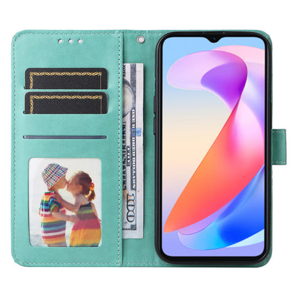For Honor X6a 4G Case PU Leather Sunflower Imprinted Phone Cover Wallet Stand Shell