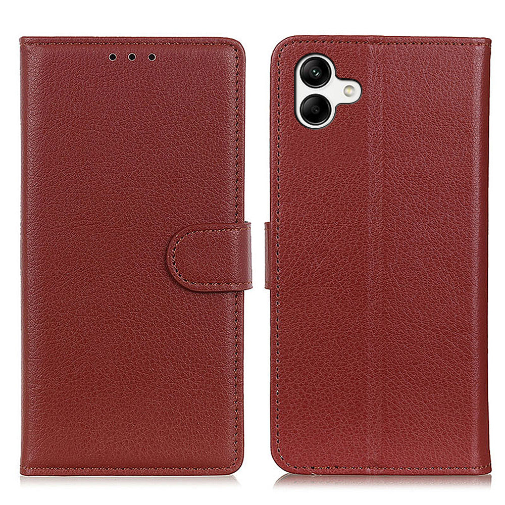 For Samsung Galaxy A05 4G Case Wallet Stand Litchi Texture PU Leather Phone Cover