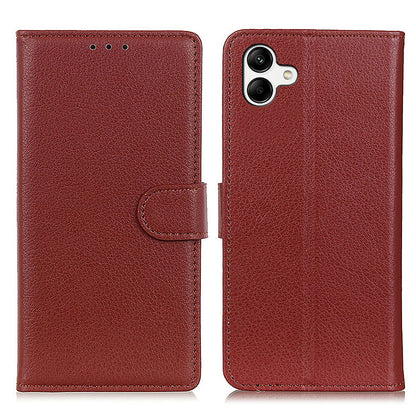 For Samsung Galaxy A05 4G Case Wallet Stand Litchi Texture PU Leather Phone Cover