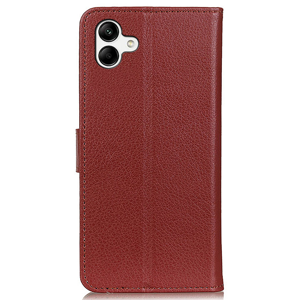 For Samsung Galaxy A05 4G Case Wallet Stand Litchi Texture PU Leather Phone Cover