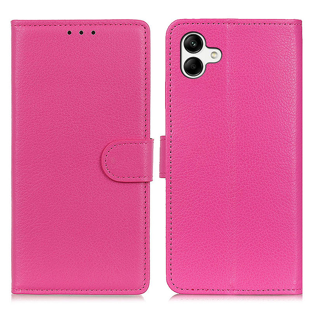 For Samsung Galaxy A05 4G Case Wallet Stand Litchi Texture PU Leather Phone Cover