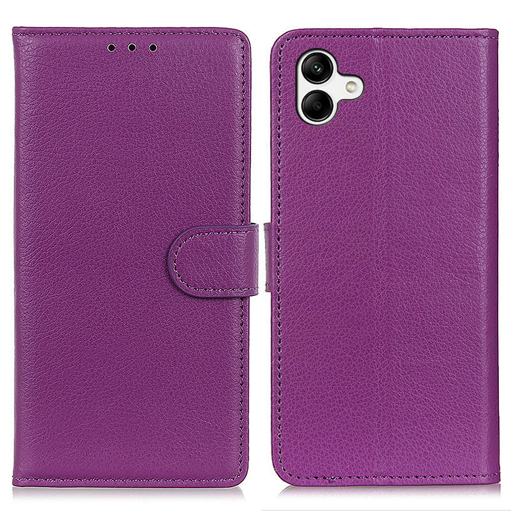 For Samsung Galaxy A05 4G Case Wallet Stand Litchi Texture PU Leather Phone Cover