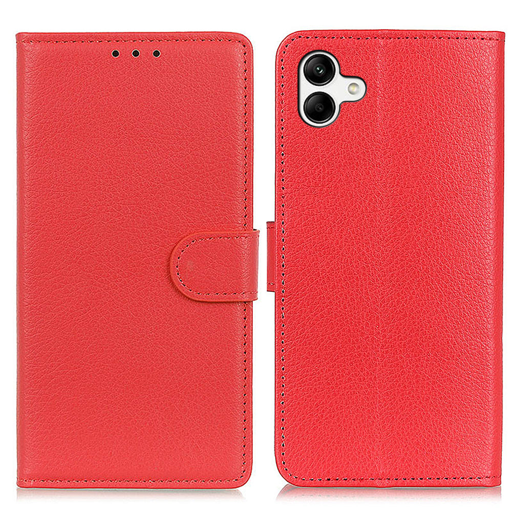 For Samsung Galaxy A05 4G Case Wallet Stand Litchi Texture PU Leather Phone Cover