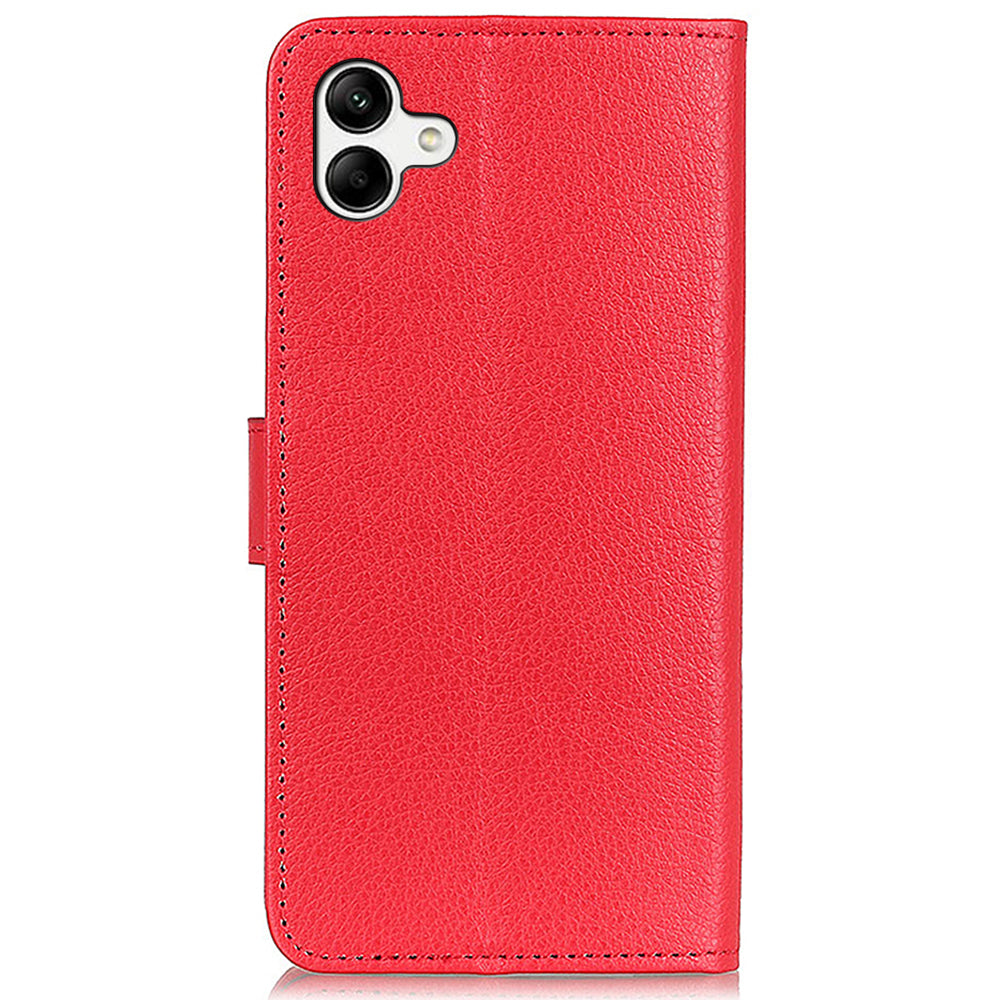 For Samsung Galaxy A05 4G Case Wallet Stand Litchi Texture PU Leather Phone Cover