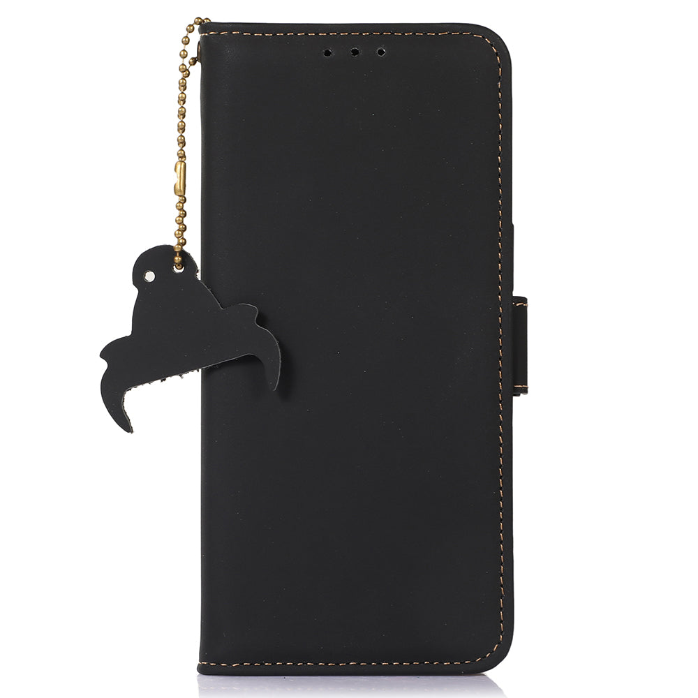For Samsung Galaxy A05 4G Case RFID Blocking Genuine Cow Leather Flip Phone Cover
