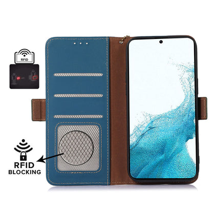For Samsung Galaxy A05 4G Case RFID Blocking Genuine Cow Leather Flip Phone Cover