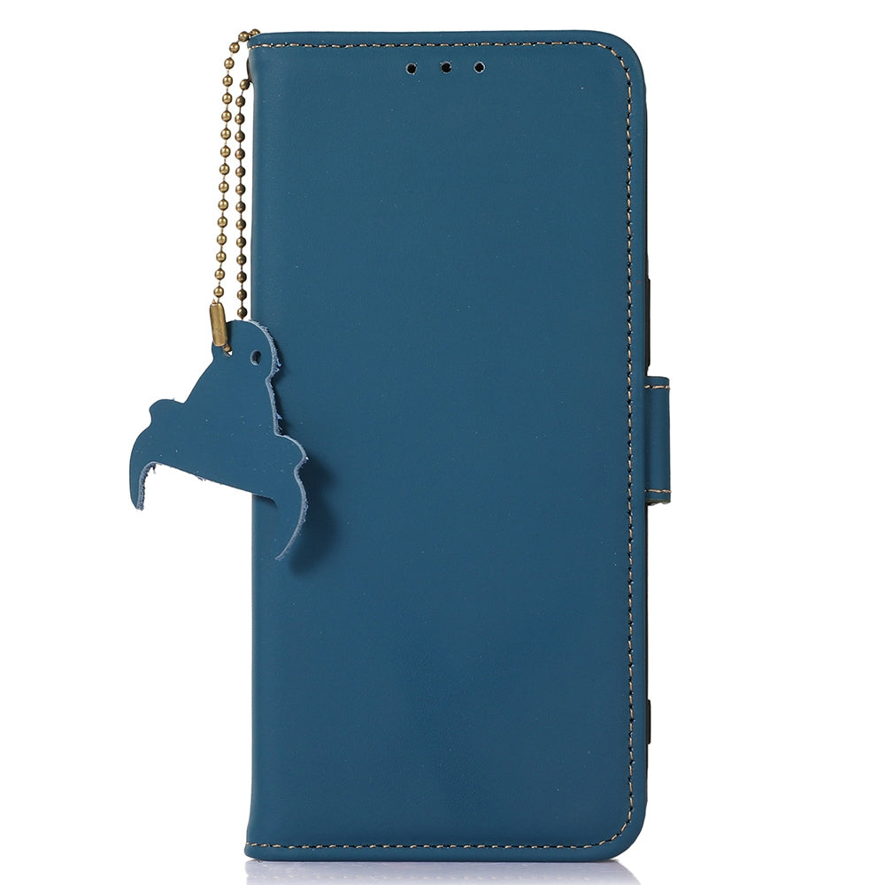 For Samsung Galaxy A05 4G Case RFID Blocking Genuine Cow Leather Flip Phone Cover