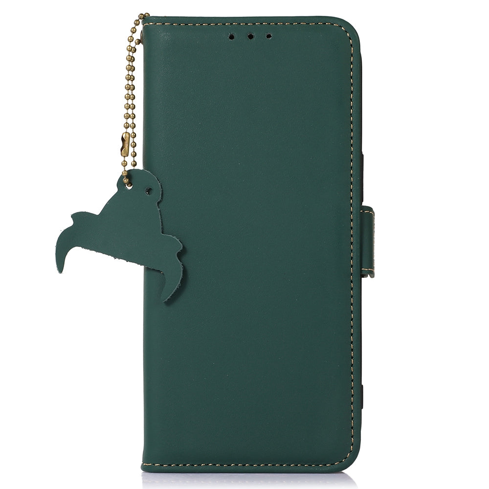 For Samsung Galaxy A05 4G Case RFID Blocking Genuine Cow Leather Flip Phone Cover