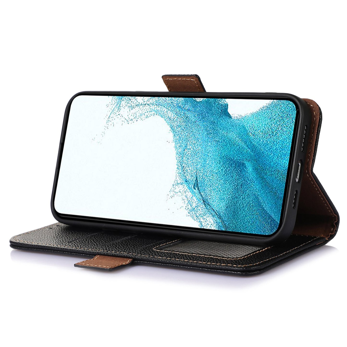 For Samsung Galaxy A05 4G Case Wallet RFID Blocking Genuine Cow Leather Phone Cover