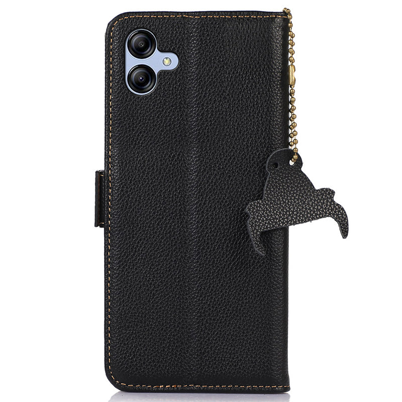 For Samsung Galaxy A05 4G Case Wallet RFID Blocking Genuine Cow Leather Phone Cover
