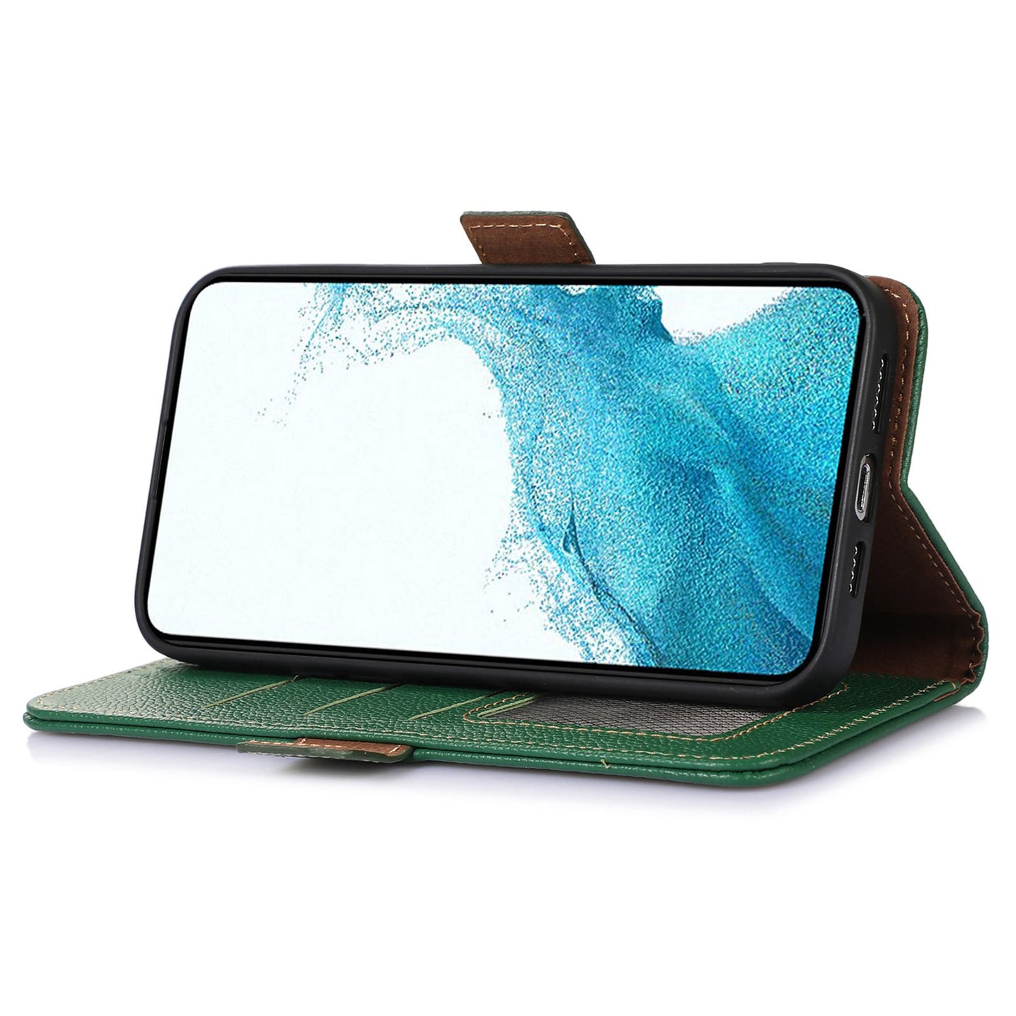 For Samsung Galaxy A05 4G Case Wallet RFID Blocking Genuine Cow Leather Phone Cover