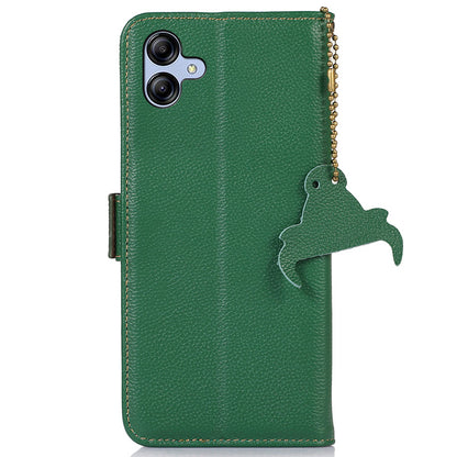 For Samsung Galaxy A05 4G Case Wallet RFID Blocking Genuine Cow Leather Phone Cover