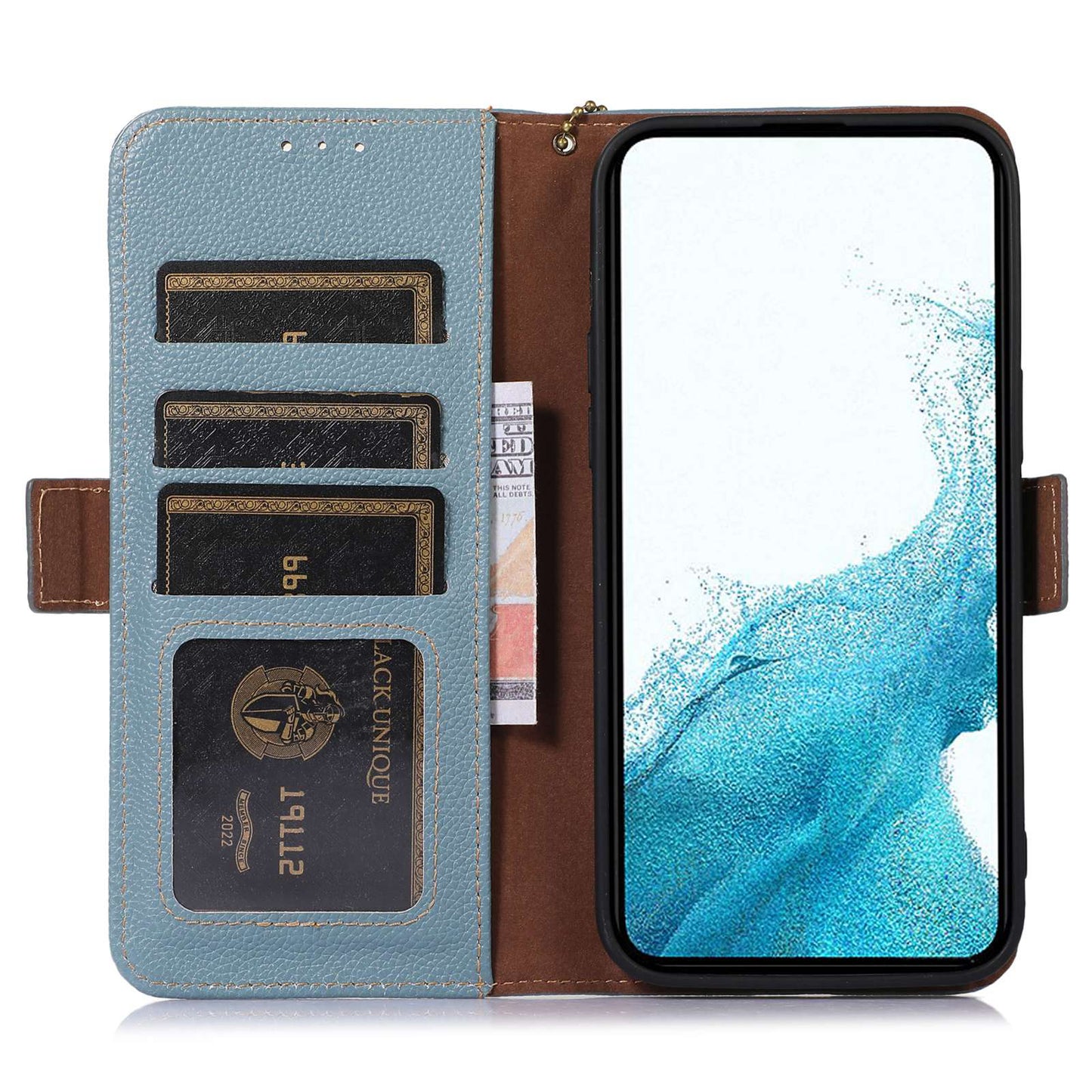 For Samsung Galaxy A05 4G Case Wallet RFID Blocking Genuine Cow Leather Phone Cover
