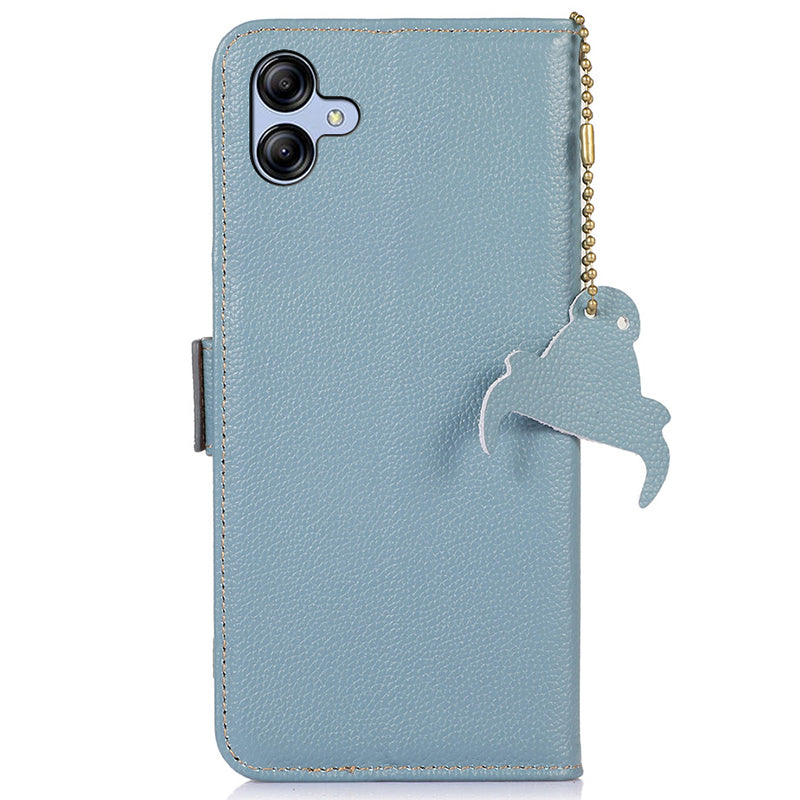 For Samsung Galaxy A05 4G Case Wallet RFID Blocking Genuine Cow Leather Phone Cover