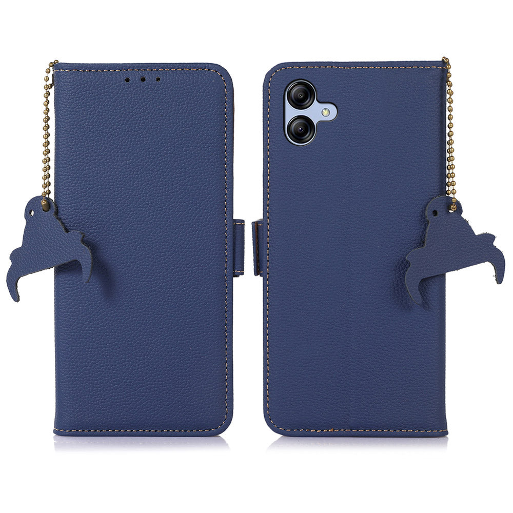 For Samsung Galaxy A05 4G Case Wallet RFID Blocking Genuine Cow Leather Phone Cover