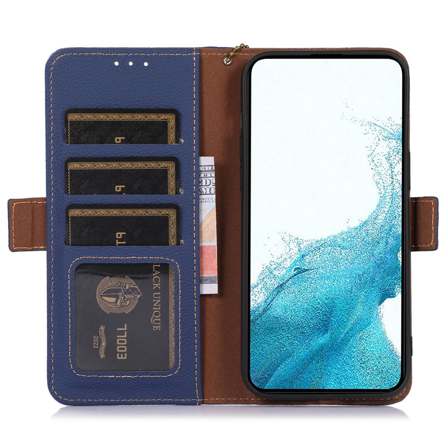 For Samsung Galaxy A05 4G Case Wallet RFID Blocking Genuine Cow Leather Phone Cover
