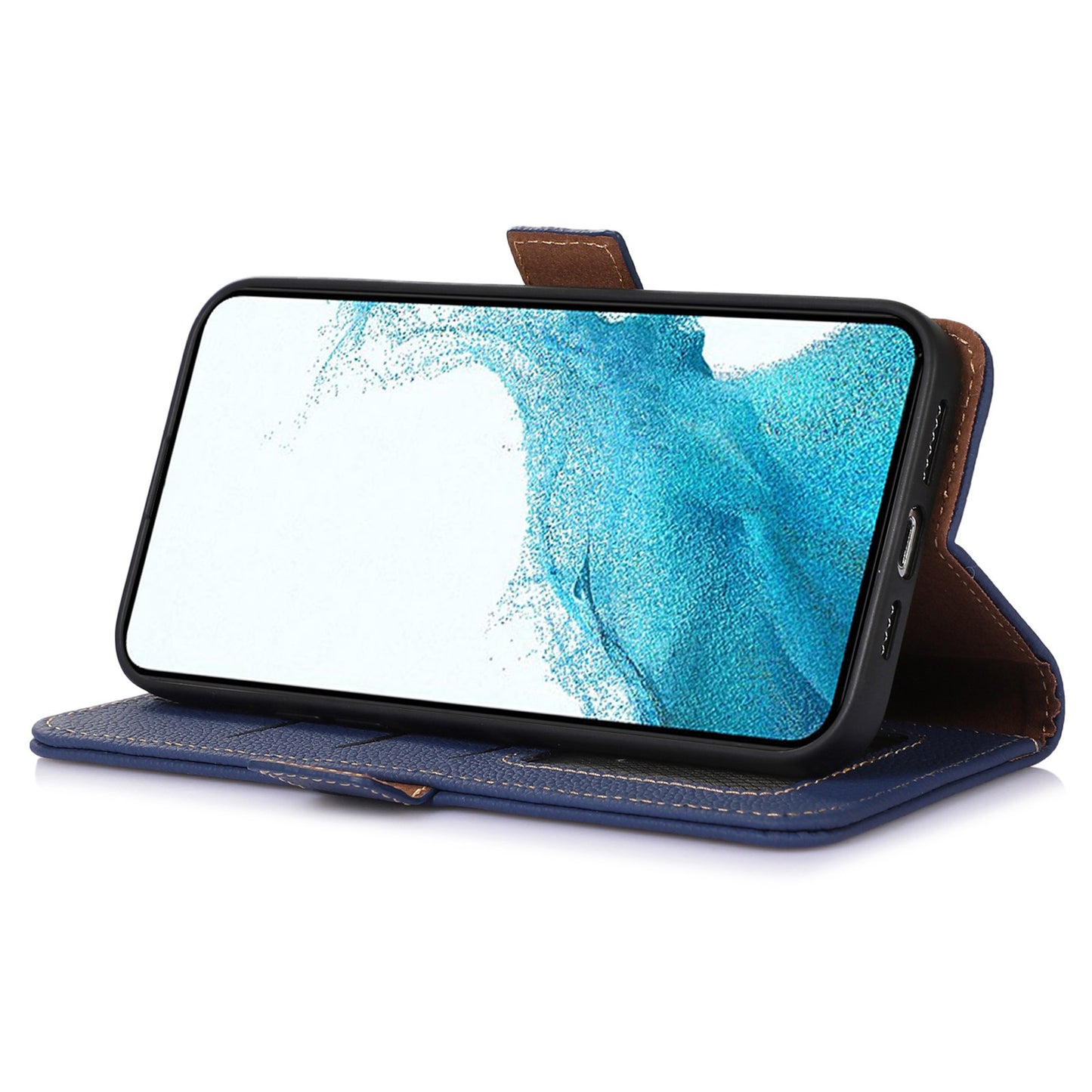 For Samsung Galaxy A05 4G Case Wallet RFID Blocking Genuine Cow Leather Phone Cover