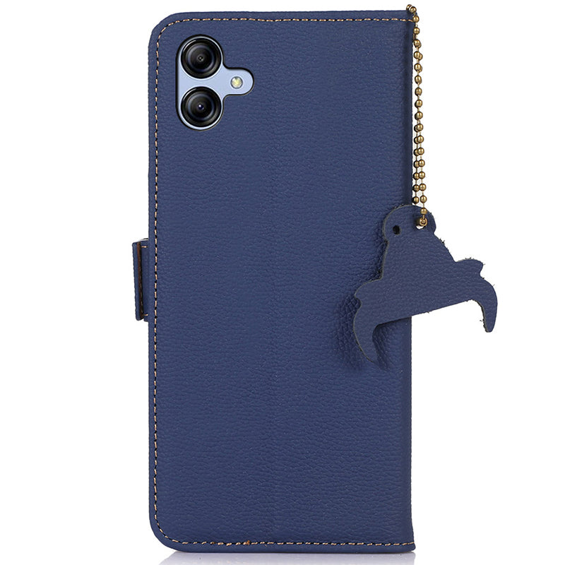 For Samsung Galaxy A05 4G Case Wallet RFID Blocking Genuine Cow Leather Phone Cover