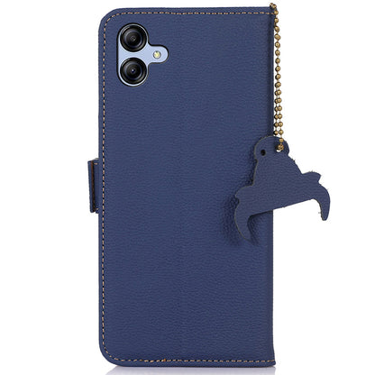 For Samsung Galaxy A05 4G Case Wallet RFID Blocking Genuine Cow Leather Phone Cover