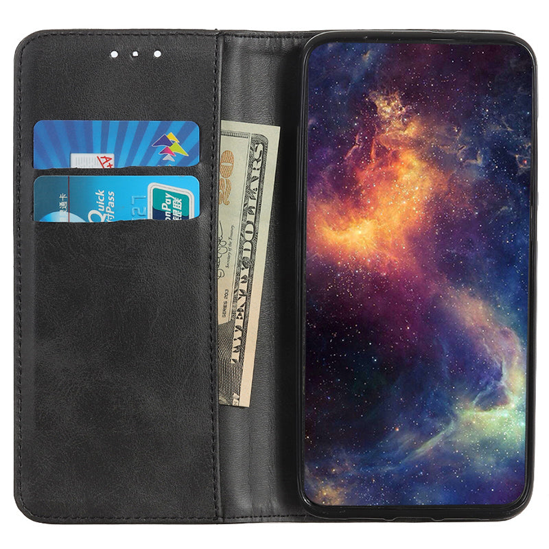 For Samsung Galaxy A05 4G Case Split Leather Cover Wallet Stand Cowhide Texture Phone Shell