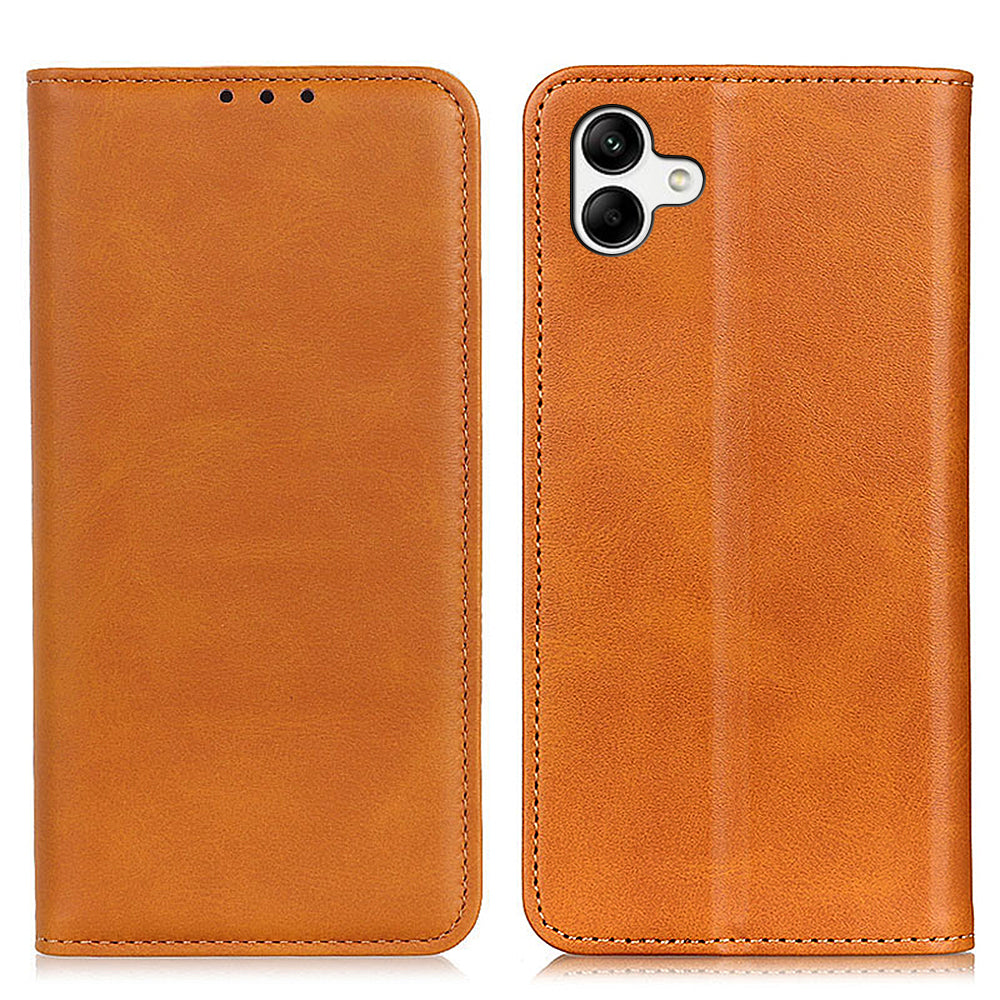For Samsung Galaxy A05 4G Case Split Leather Cover Wallet Stand Cowhide Texture Phone Shell