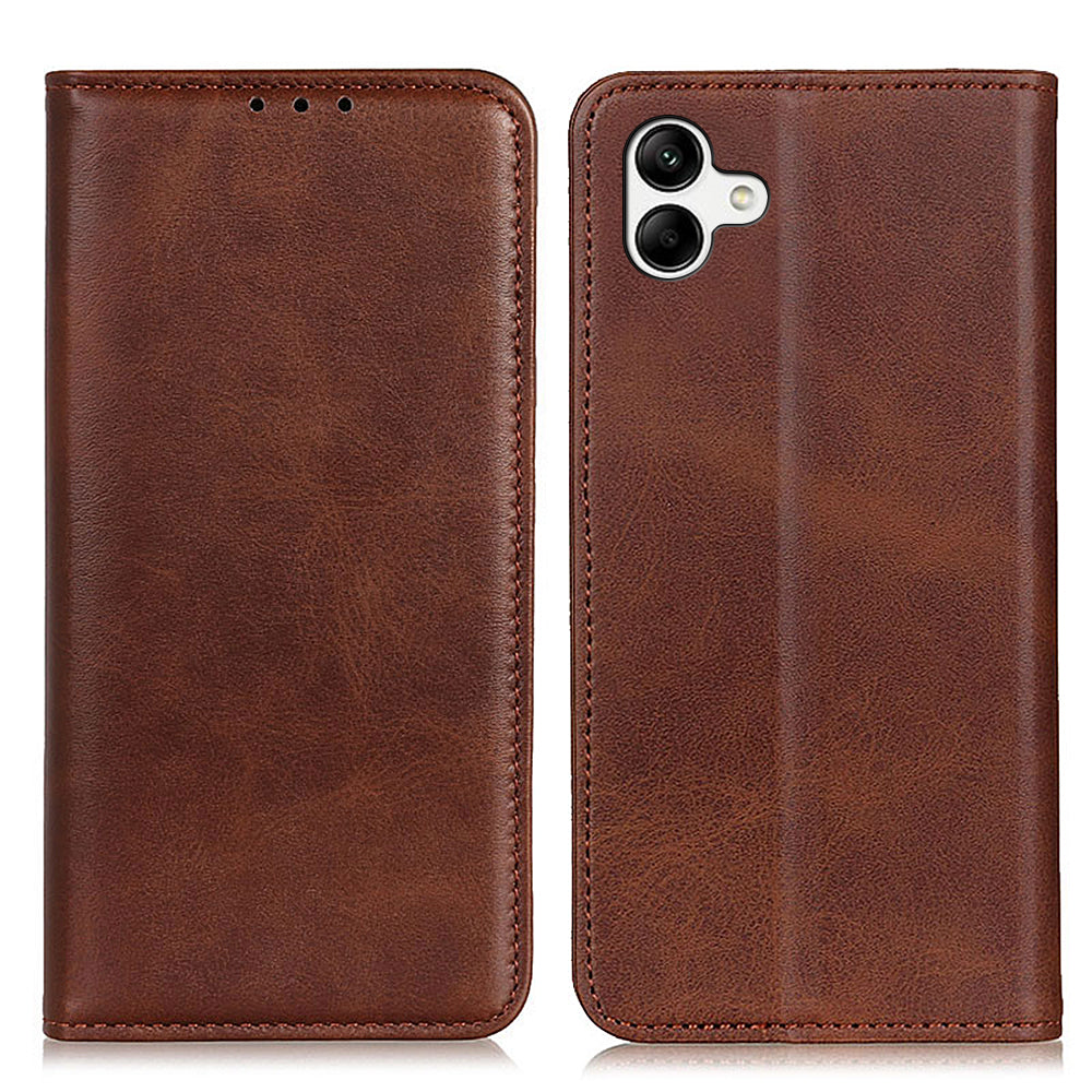 For Samsung Galaxy A05 4G Case Split Leather Cover Wallet Stand Cowhide Texture Phone Shell