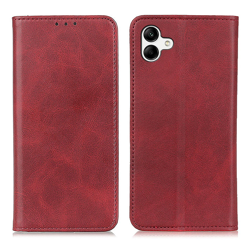 For Samsung Galaxy A05 4G Case Split Leather Cover Wallet Stand Cowhide Texture Phone Shell