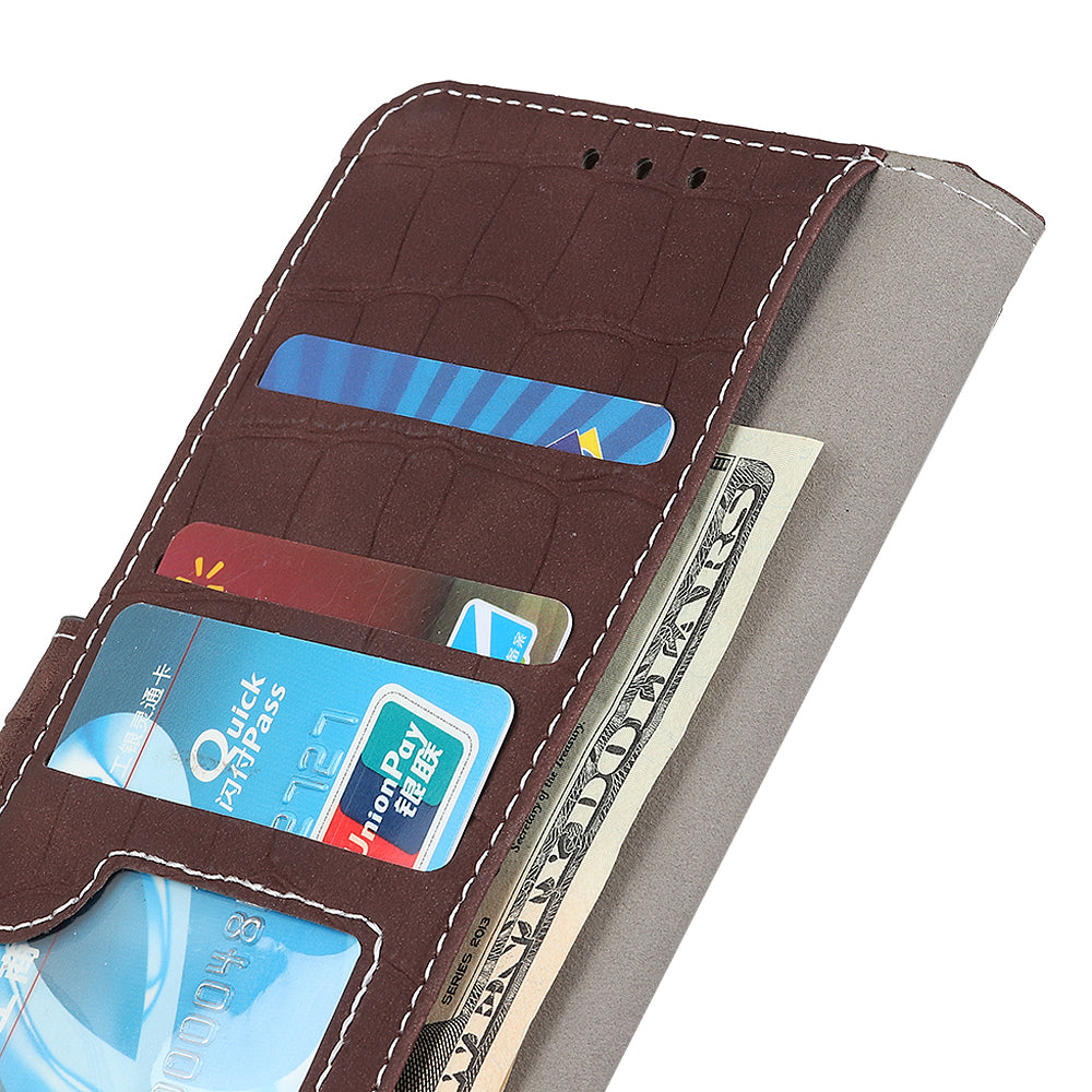 For Samsung Galaxy A05 4G Case Stand Crocodile Texture Leather Phone Wallet Cover