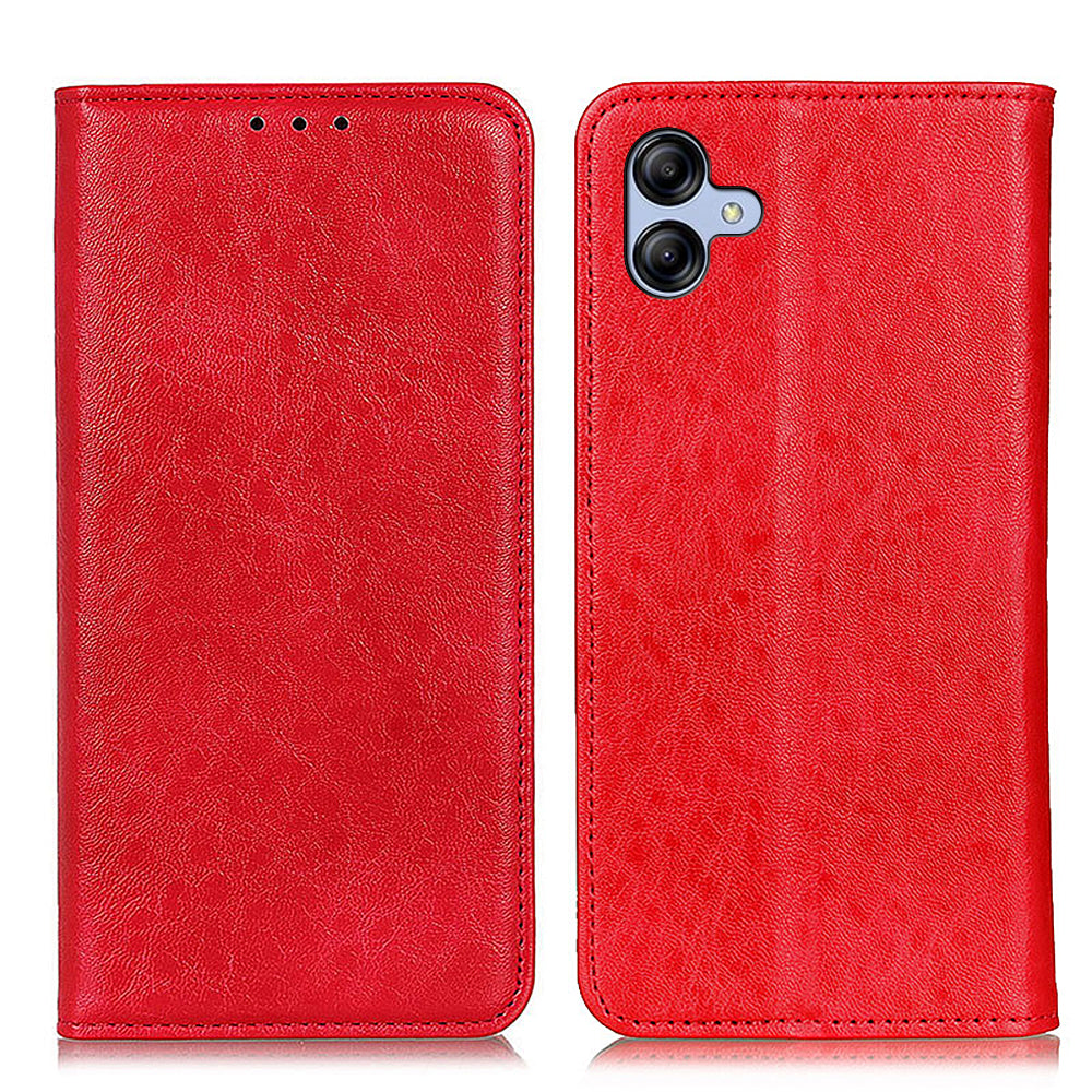 For Samsung Galaxy A05 4G Case PU Leather Crazy Horse Texture Stand Wallet Phone Cover