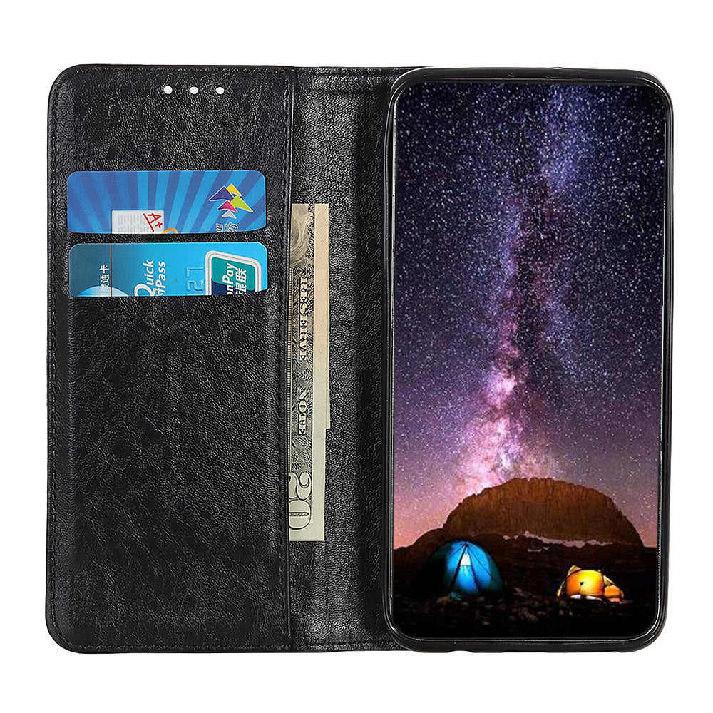 For Samsung Galaxy A05 4G Case PU Leather Crazy Horse Texture Stand Wallet Phone Cover