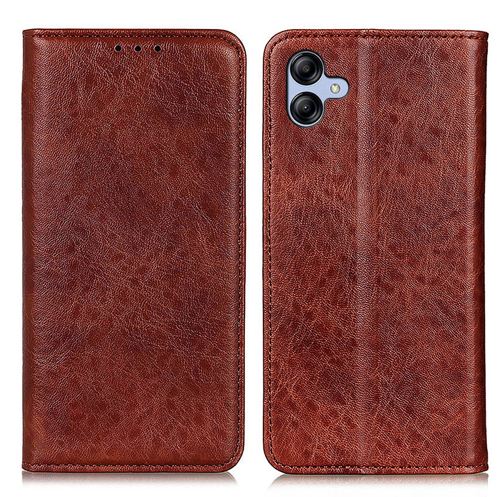 For Samsung Galaxy A05 4G Case PU Leather Crazy Horse Texture Stand Wallet Phone Cover