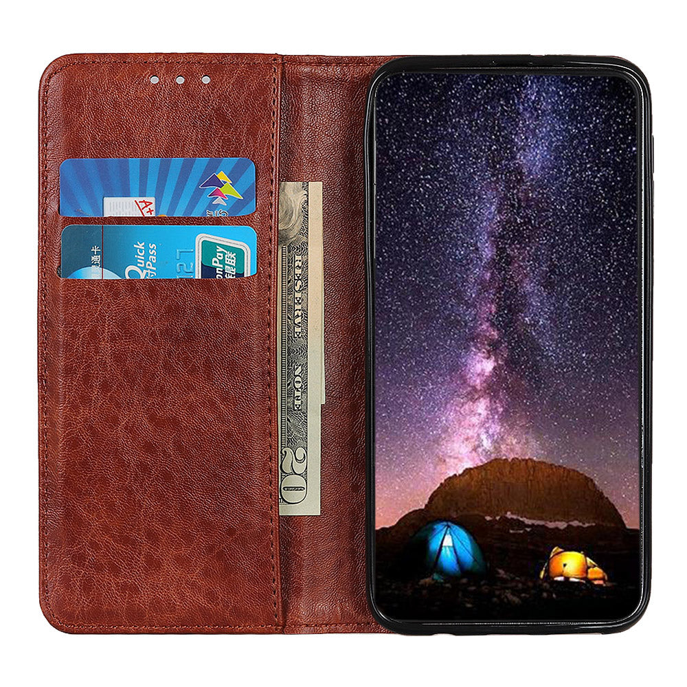 For Samsung Galaxy A05 4G Case PU Leather Crazy Horse Texture Stand Wallet Phone Cover