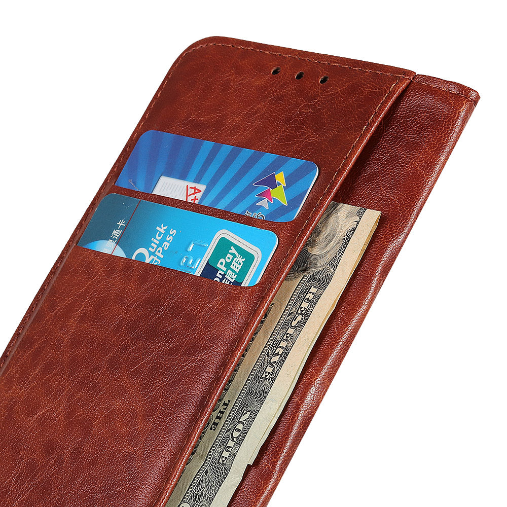 For Samsung Galaxy A05 4G Case PU Leather Crazy Horse Texture Stand Wallet Phone Cover