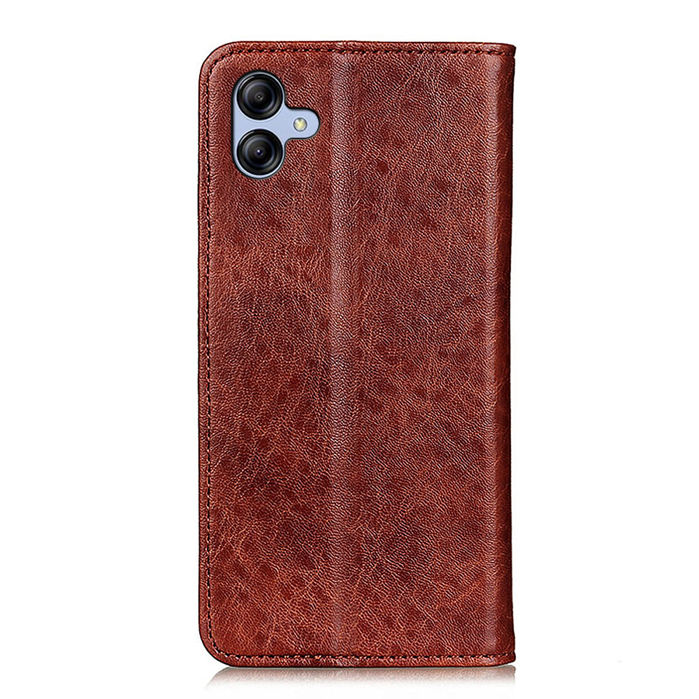 For Samsung Galaxy A05 4G Case PU Leather Crazy Horse Texture Stand Wallet Phone Cover